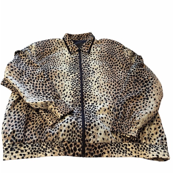 Vintage Alia Animal Print Blouse/Jacket adorning Cheetahs/Back Panel-Size Large - Picture 4 of 8